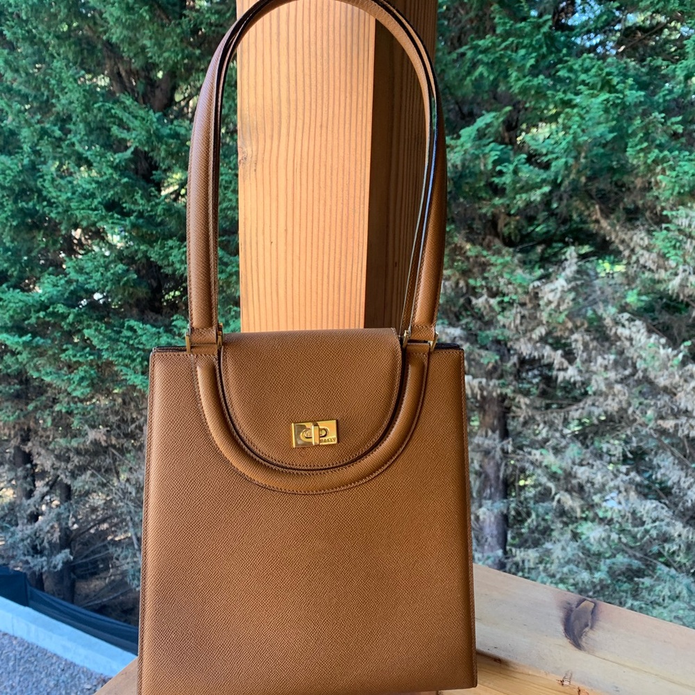 ❎ HOLD Bally Top Handle Shoulder Bag with Turnlock, Rare Vintage - Picture 3 of 12